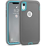 MAXCURY for iPhone XR Case, Heavy Duty Shock Absorption Full Body Protective iPhone XR Case with Hard PC Bumper + Soft TPU Ba