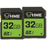 HME SD Cards - Compact Durable Reliable High-Speed Memory Cards Compatible with SDHC Slot Devices, 32GB - 2 Pack