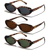 GFUIARA Oval Sunglasses for Women Men Fashion Small 90s Style Sun Glasses UV400