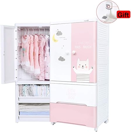 Amazon De Aufbewahrung Lagerschrank Mit Turen Und Regale Kunststoff Spielzeug Schublade Kinder