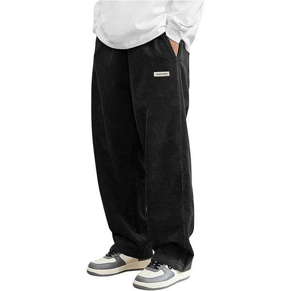 SOLY HUX Men's Drawstring Elastic Waist Loose Straight Leg