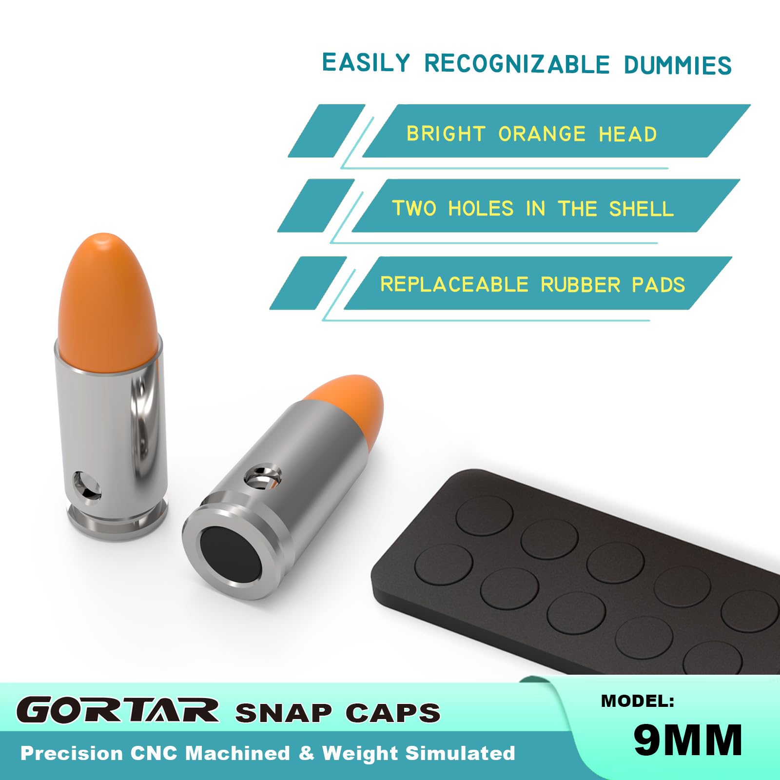 GORTAR Snap Caps Training Dummy Rounds Practice Safe Loading Firing Close to Real Weight