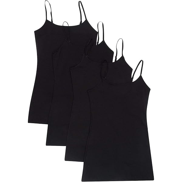 Emmalise Women's Built-In Bra Camisole - 4 Pack Wireless Support Cami Tank For Layering, Small
