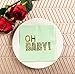 Cocktail Napkins - 100-Pack Baby Shower Napkins, Disposable Paper Napkins, 3-Ply, Mint Green with Oh Baby Gold Foil Print, Folded 5 x 5 inches