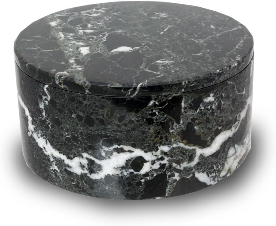 OneWorld Memorials Noire Marble Keepsake Urns - Extra Small - Holds Up to 21 Cubic Inches of Ashes - Black Cremation Urn for Ashes