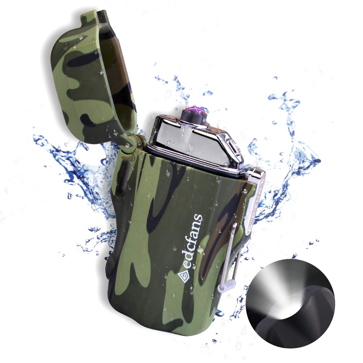 Waterproof LED Handheld Flashlight with Plasma Electric Arc Lighter