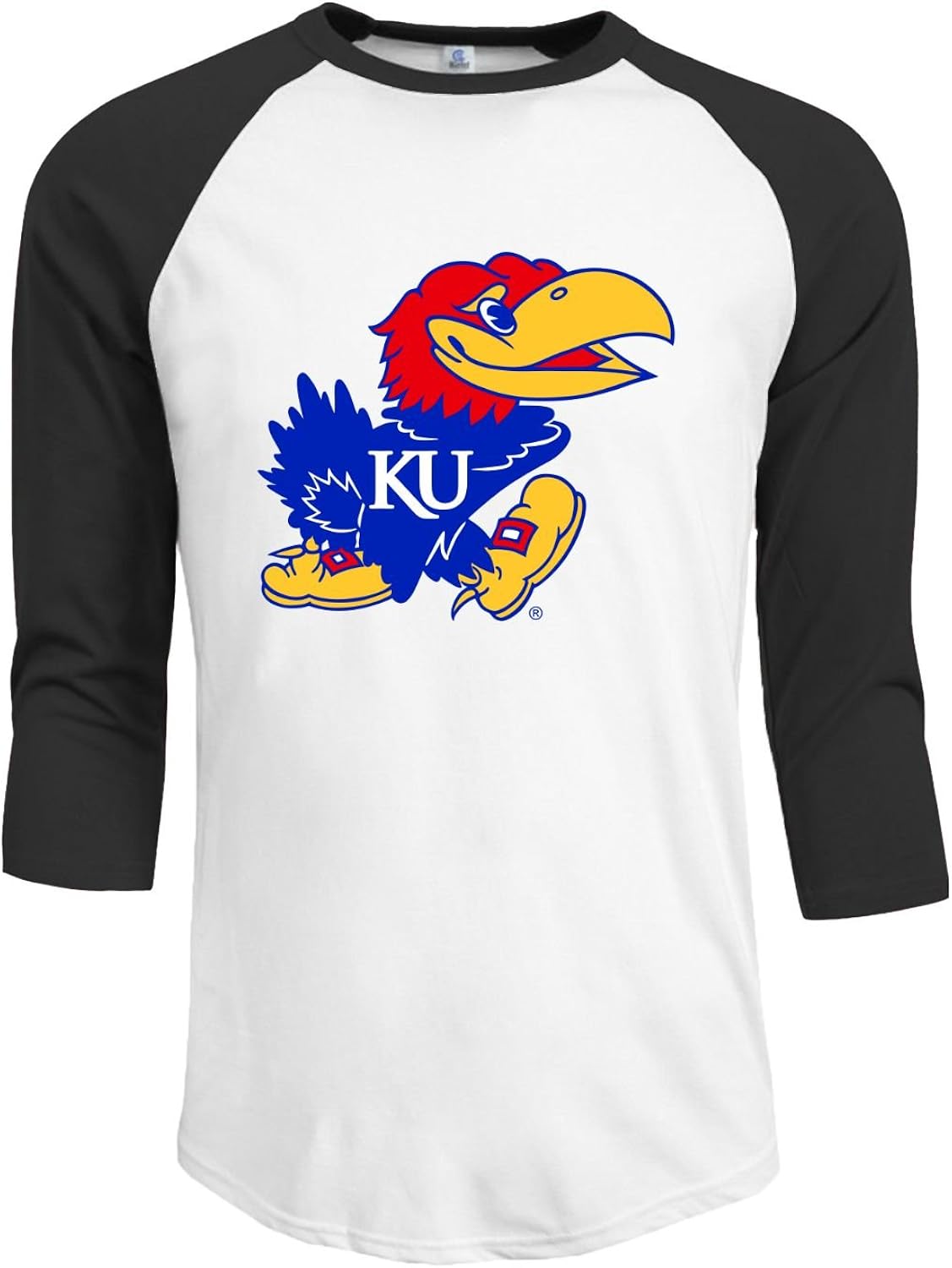 Men's university of kansas KU Jayhawk Best 3/4 Sleeve Raglan t shirt ...