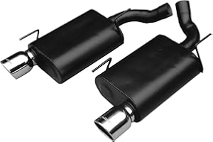 Flowmaster 17410 Force II Axle-Back Exhaust Kit 2.5 Inch Aluminized Steel 4 Inch Polished 304 Stainless Steel Tips Compatible with 2005-2010 Ford Mustang GT, GT500 & California Special 4.6L 5.4L