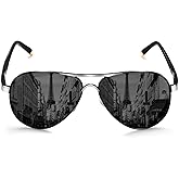 ROCKNIGHT Polarized Aviator Sunglasses for Men Women Metal Flat Top Sunglasses lightweight Driving UV400 Outdoor 58mm