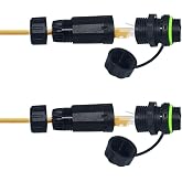 RJ45 Waterproof Connector IP68 Cable Connector, Panel Mount Coupler Female to Female, with Shielding Cable Coupler-CAT5E-YMP20-Green-2 PCS