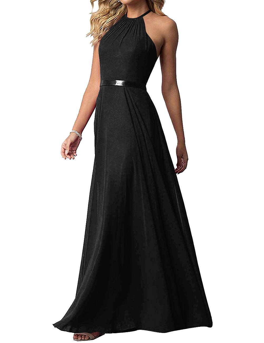 Bridesmaid Dresses Halter Evening Party Dresses Long Bridesmaid Gowns