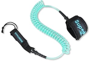LINGVUM Coiled SUP Leash Premium Stand Up Paddle Board Leg Rope Wrist Strap Surfboard Leash for Paddleboard, Shortboard, Longboard