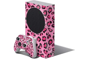 MIGHTY SKINS Glossy Glitter Skin Compatible with Xbox Series S Bundle - Pink Leopard | Protective, Durable High-Gloss Glitter