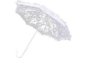 Solnique Mini Lace Embroidery Parasol for Kids – Vintage Bridal Umbrella for Wedding Flower Girls, Small Decorative Lace Parasol for Tea Party