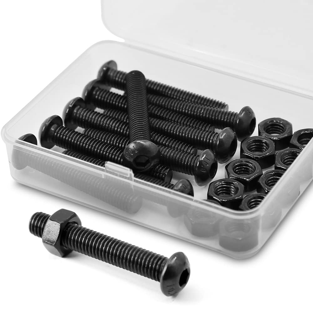 Photo 1 of (10 Sets) M8 x 40mm Screws and Nuts Set Button Head Socket Cap Bolts 10.9 Grade Alloy Steel Full Thread