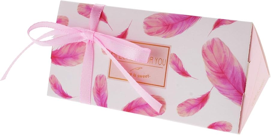 Segnaposto Battesimo Natalizio.Flowow 50pcs Triangolo Forma Piuma Rosa Scatola Portaconfetti Scatolina Portariso Bomboniera Segnaposto Per Matrimonio Compleanno Battesimo Natale Laurea Nascita Comunione Amazon It Casa E Cucina