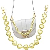 Gold Heart Purse Charm for Handbags, Metal Purse Straps Extender Chain Shoulder Crossbody Bags Short Handle Replacement Purse Making Decoration Accessories for Women