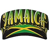 Cute Jamaica Flag Sport Sun Visor Hats Adjustable Empty Top Baseball Cap Jamaican Flag Sun Caps for Women and Men