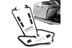 TIGERSGATE Gloss Black Rear Saddlebag Guards complete Kit for 2014-Later Harley Touring Street Road Glide Electra Glide Road King