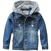 Mallimoda Kids Boys Girls Hooded Denim Jacket Zipper Coat Outerwear