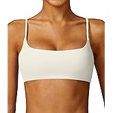 Comper Women's Sports Bra with Thin Straps Stretchy Wirefree Workout Bras Lightweight Workouts Bralette with Removable Pads