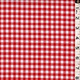 Red/White Check Oilcloth, Fabric By the Yard