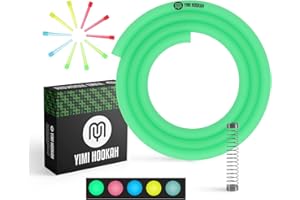 MY YIMI HOOKAH Yimi Hookah® 1pcs Washable Glow in The Dark Silicone Hookah Hose | 10 pcs Disposable Glow in The Dark Hookah Tips | 1 pcs Stainless Steel Hookah Hose Spring | Shisha Accessory Kit