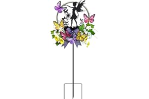 YY-Ladybug Fairy Outdoor Decor Stakes Solar Fairy Garden Stakes Outdoor Solar Decorative Stakes Fairy Decorative Garden Stakes