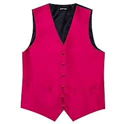 Barry.Wang Hot Pink Mens Suit Vest Paisley/Flower