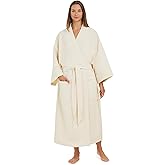 MONARCH Unisex Diamond Waffle Spa Kimono Robe – Soft Lightweight Fabric, Generously Sized Hotel & Spa Robe with Pockets