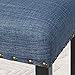 Roundhill Furniture Biony Blue Fabric Dining Chairs with Nailhead Trim, Set of 2