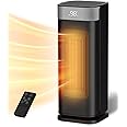 Sunnote Space Heater for Indoor Use, 1500W Electric & Portable Ceramic Heaters with 80°Oscillating, Thermostat, 5 Modes, 24Hrs Timer, Room Heater with Remote, Fast Heating Safe for Office Bedroom Use