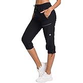 ChinFun Women's Hiking Capris Pants Outdoor Quick Dry Cargo Cropped Pants Water Resistant UPF 50+