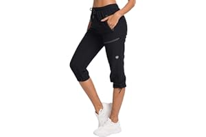 ChinFun Women's Hiking Capris Pants Outdoor Quick Dry Cargo Cropped Pants Water Resistant UPF 50+