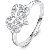Grmdit Infinity Heart Ring 925 Sterling Silver Heart Ring Infinity Jewelry Gifts for Women