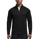 Zengjo Mens Quarter Zip Athletic Pullover Mid-Weight 1/4-Zip Running Workout Shirt Moisture Wicking