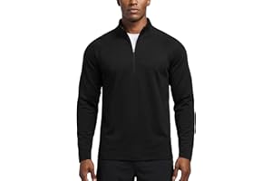 Zengjo Mens Quarter Zip Athletic Pullover Mid-Weight 1/4-Zip Running Workout Shirt Moisture Wicking