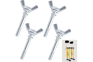 KISHYA 4 Pcs 1/4 in Drywall Stilt Wing Bolt, Galvanized Steel Wing Bolts for Stilts, Stilts Wing Bolts for Drywall, Construction, Painting, Tripod