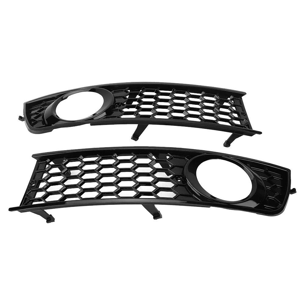 Photo 1 of B6 A4,Front Bumper Car Fog Light Cover Vent Grille Glossy Black Honeycomb Mesh Style Front Lower Bumper Fog Light Grill Grille Cover for B6 2002-2005