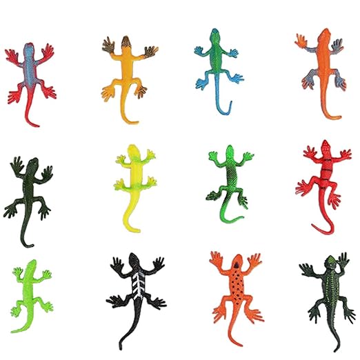 FairOnly 12 Pcs de Lagarto Suave de PVC Pequeños de Juego Juguete ...