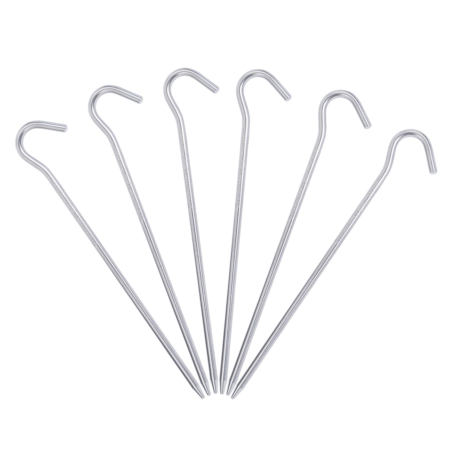 iBasingo 20cm Titanium Alloy Pegs Heavy Duty Tent Pegs Matel Tent Nails Camping Accessories Kit Ultralight Stakes Portable Elbow Grass Nails Ground Pin Tent Hardware Equipment 6 Pcs/lot Ti4004P