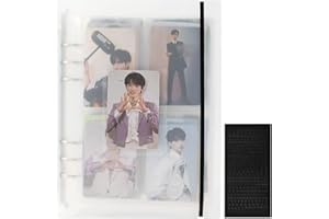 NOONEBUTYOU A5 Photocard Binder with 25 Pcs Inner 6 Ring, Clear K-Pop Korean Pop Photocard Holder Binder Book, 4 Photo Style Photo Card Album 1 Set with 1 Letter Sticker