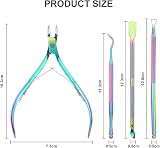 ACWOO 4-in-1 Cuticle Nippers Pusher Nail Remover Set Stainless Steel view 2