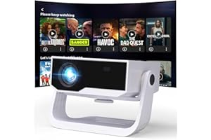 WIELIO Projector with WiFi and Bluetooth, 1000+ Apps Installed, Electronic Focus & Auto Keystone, Zoom, Native 1080P 650 ANSI 20000Lumen 4K Support Portable Mini Video Projector Outdoor Indoor