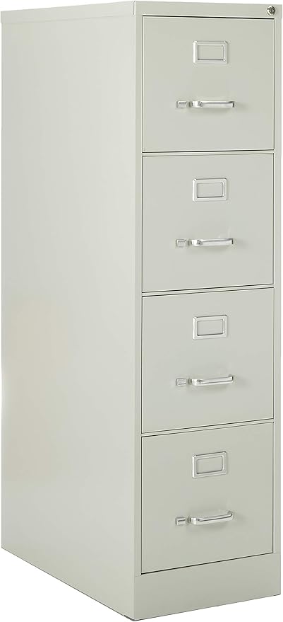 Amazon Com Lorell 4 Drawer Vertical File With Lock 15 By 26 1 2 By 52 Inch Light Gray Home Kitchen