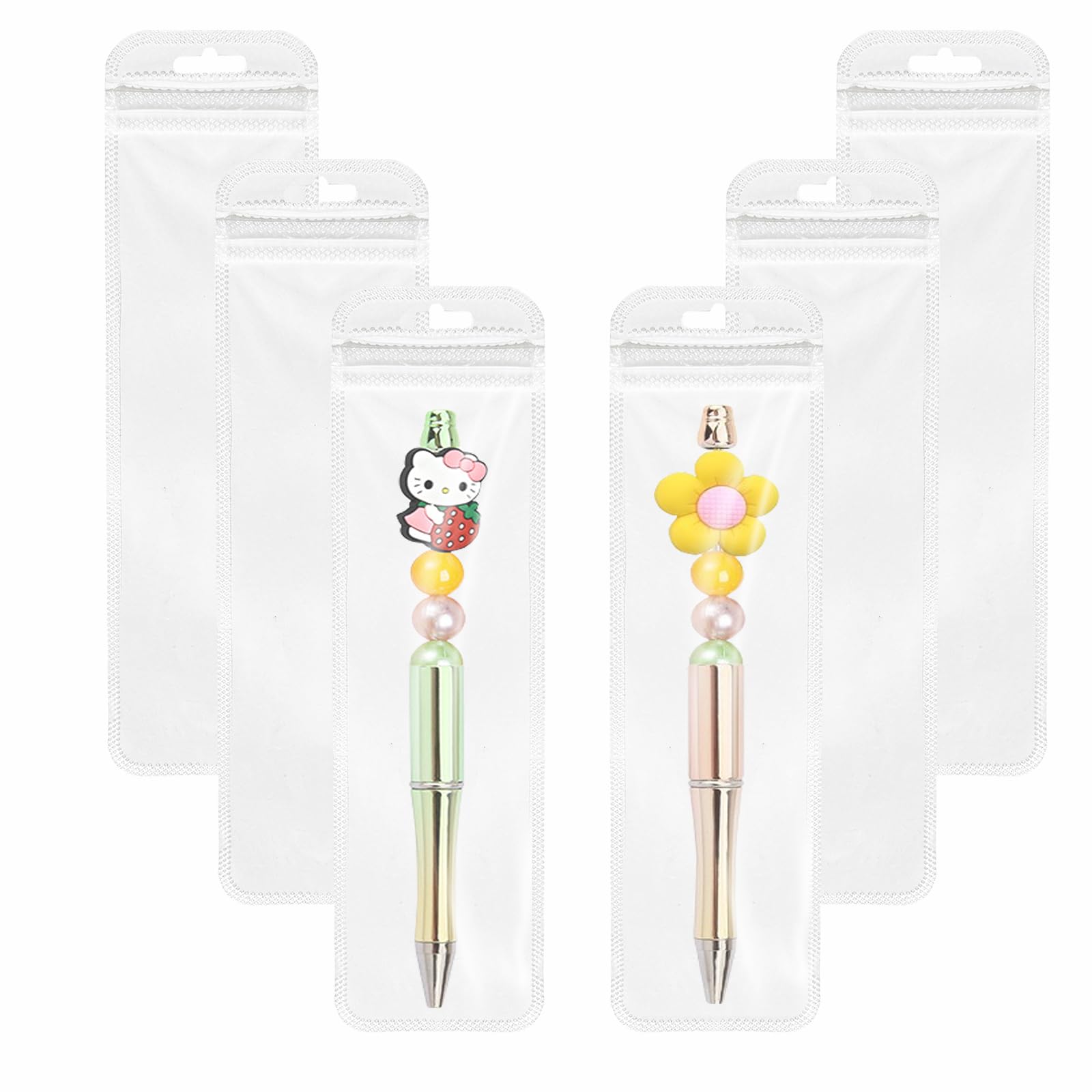 Photo 1 of 100 Pieces Transparent Packaging Bags Bags Pen Bags for Packaging Clear Pen Packaging Small Bussiness Resealable Zipper Pouch Bag for Pen Jewelry Party Favor Food (2.16x8.66inch)