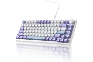 Ajazz AK820 75% Wired Gasket Mechanical Gaming Keyboard with Volume Knob - South Facing LED - PBT Keycaps - Programmable RGB 