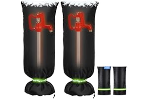 Bonviee 2-Pack Outdoor Faucet Covers For Winter- 35”H X 15”W- Insulated With Thick Cotton Waterproof Oxford Fabric and Reflective Strip for Freeze Protection Outdoor Faucets Hose Bibs