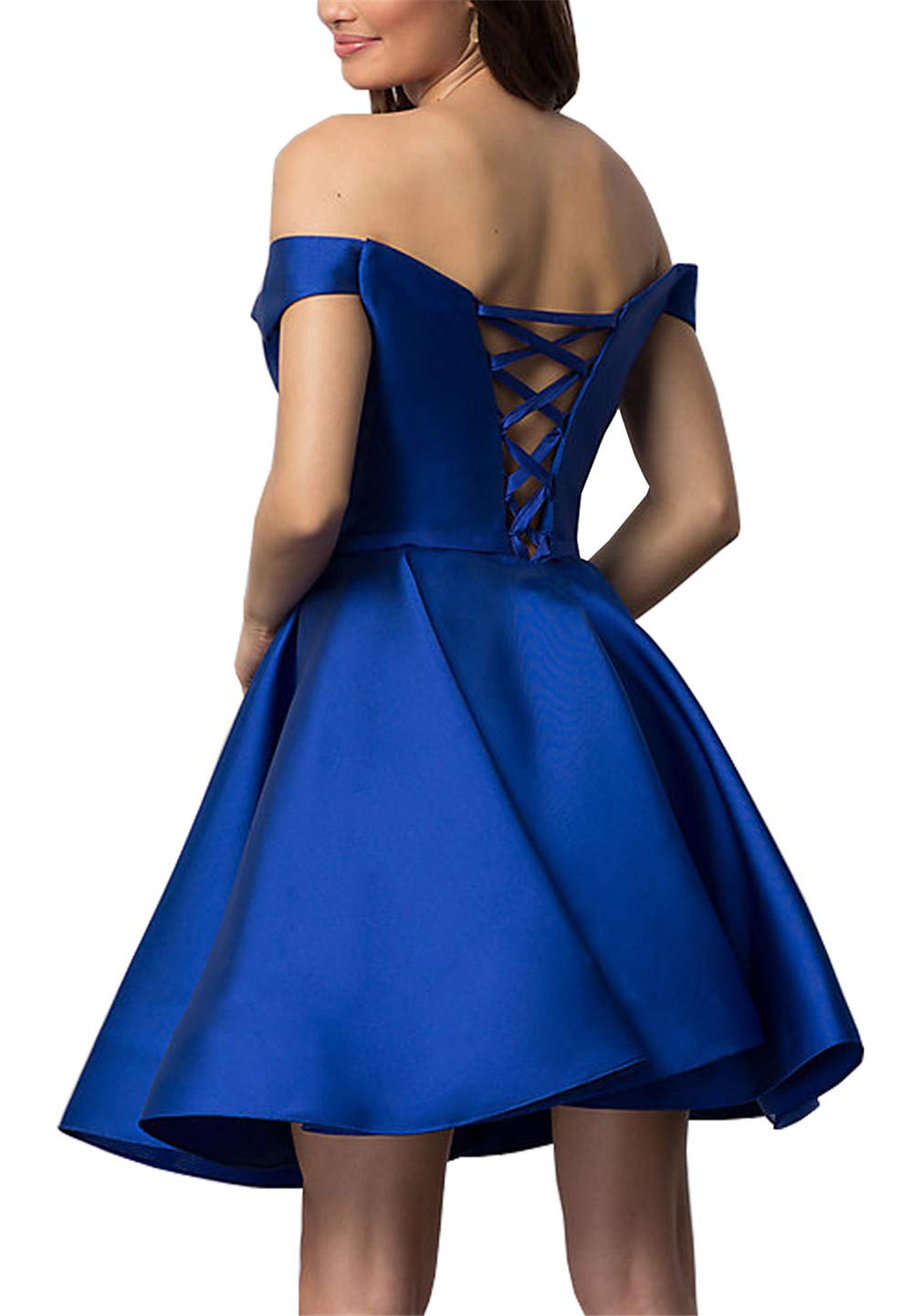 WHZZ Short Dresses for Juniors Off The Shoulder Prom Bridesmaid Dresses Light Pink