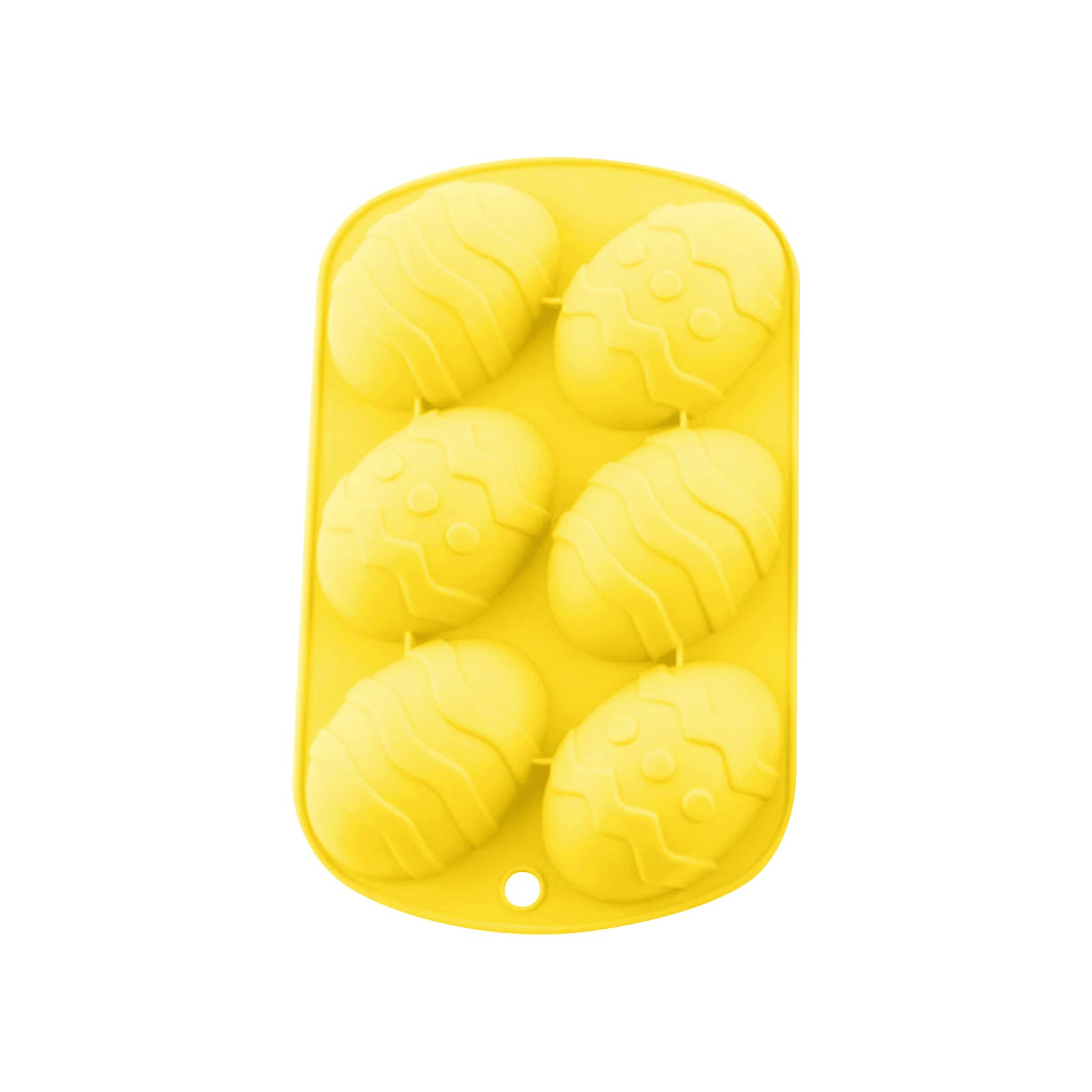 3Pcs Easter Molds, 6 Holes Cute Eggs & Bunny Shape Silicone Mold DIY Chocolate Mould for Handmade Soap Pastry Cake Dessert Easter Decorations Baking Tools (Yellow 1pc)